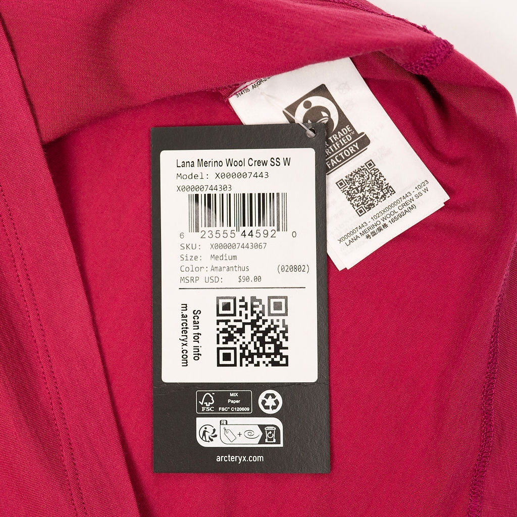 Arc'teryx Lana Merino Wool Crew Short Sleeve (M Women)