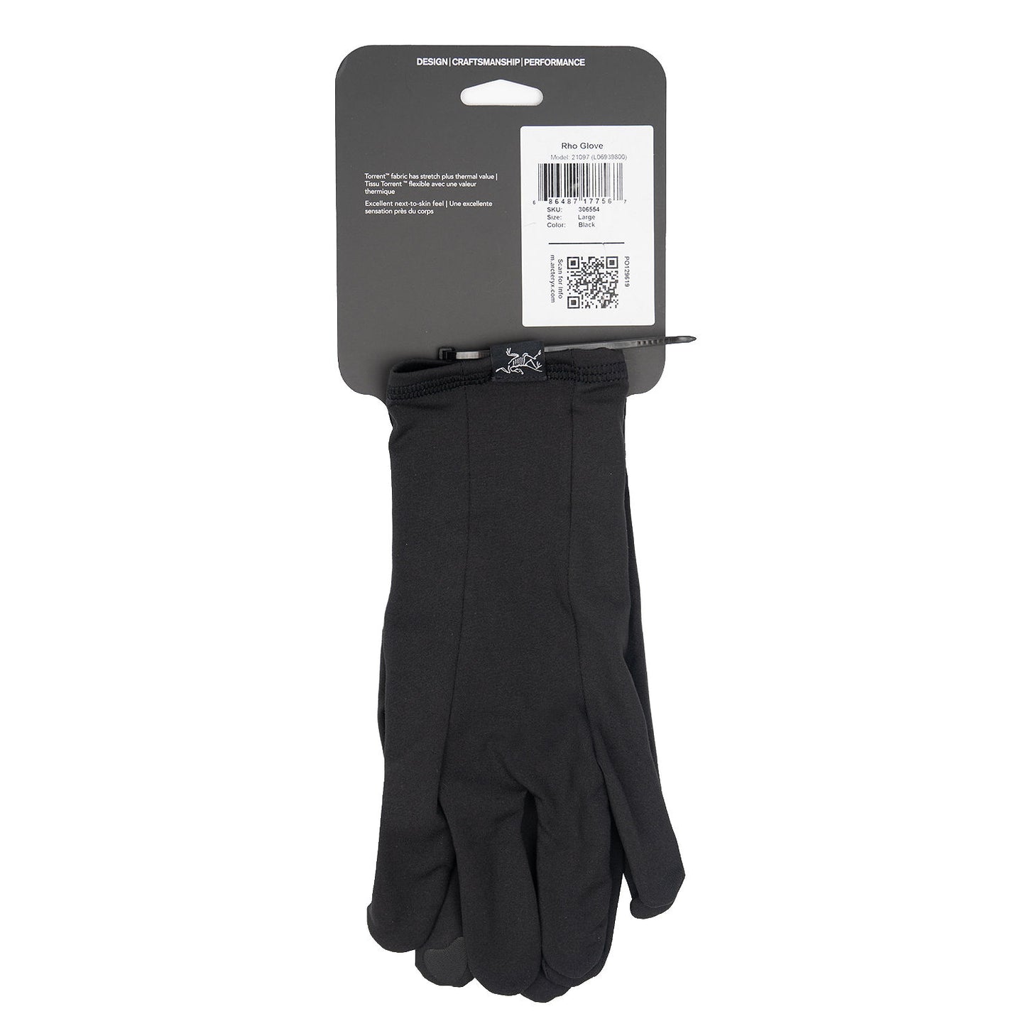 Arc'teryx Rho Glove (L Unisex, Black)