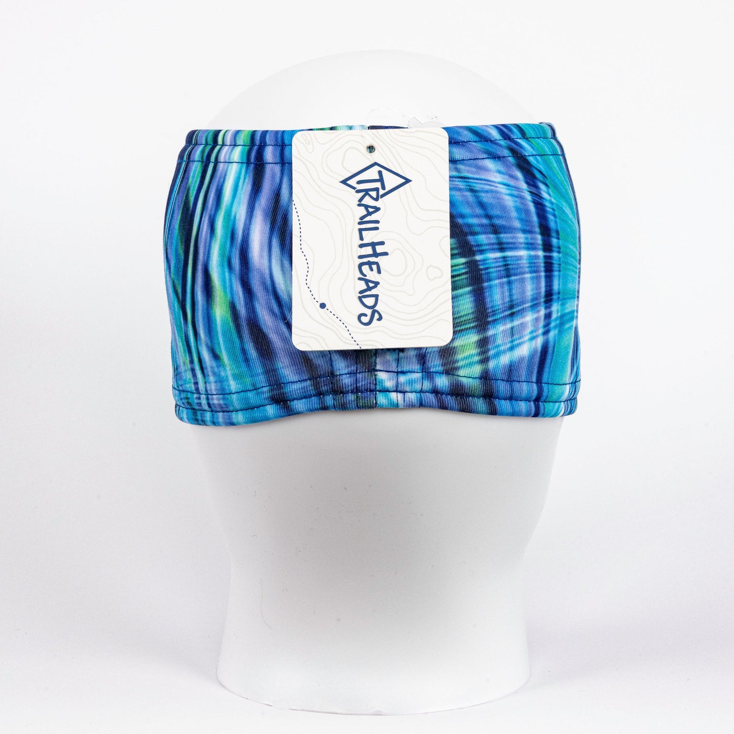 TrailHeads Ponytail Winter Headband - Deep Dive Blue Print (OS)