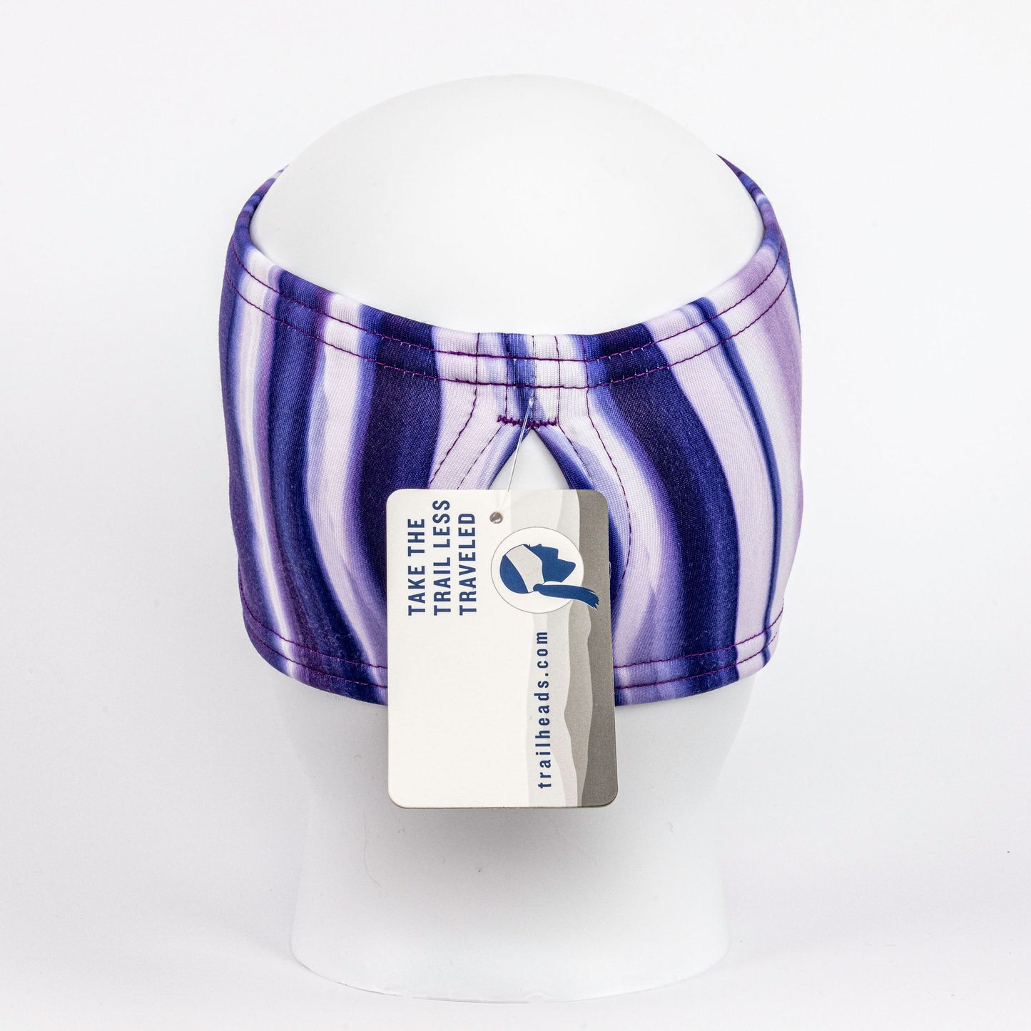 TrailHeads Ponytail Winter Headband - Purple Waves Print (OS)