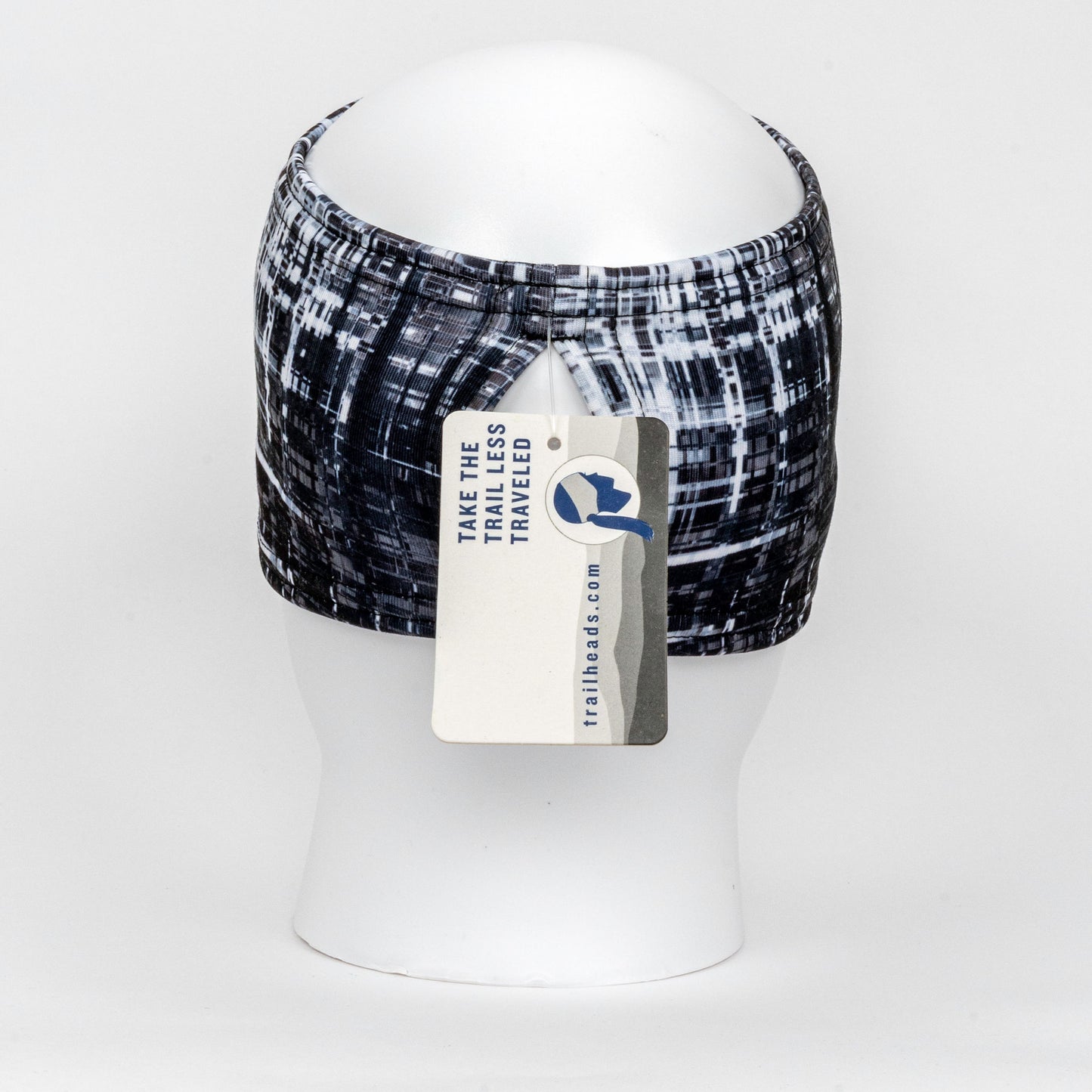TrailHeads Ponytail Winter Headband - Grey/Black Print (OS)
