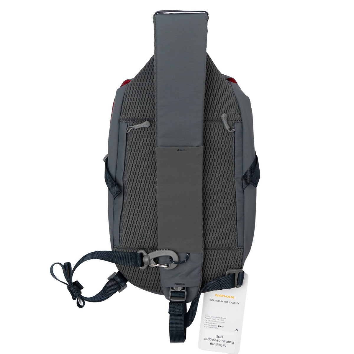 Nathan Run Sling 6L in Charcoal/Ribbon Red - back view