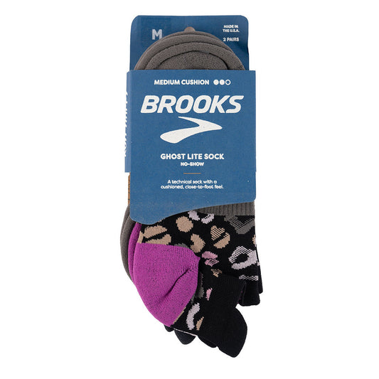 Brooks Ghost Lite No-Show Sock 2-Pack (M-fits women 7.5-9/men 6-8)