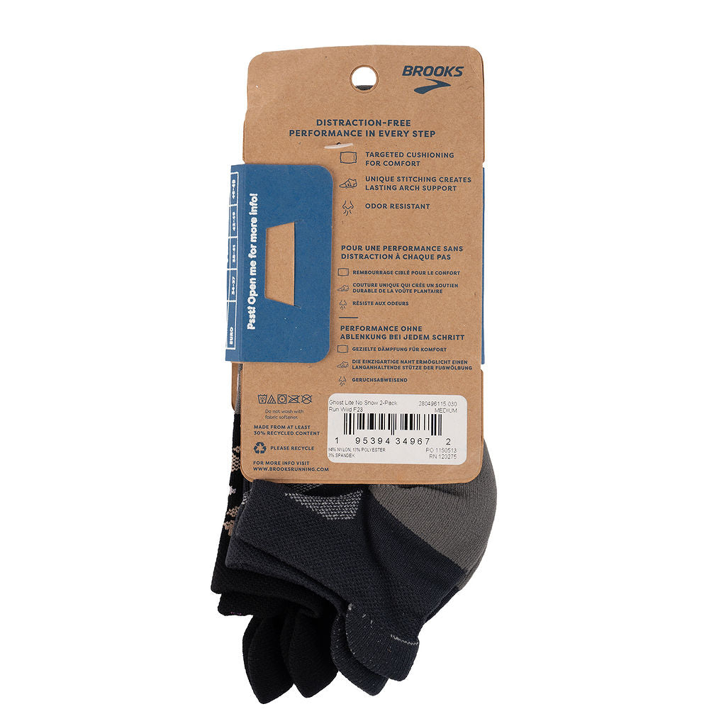Brooks Ghost Lite No-Show Sock 2-Pack (M 7.5-9W/6-8M)