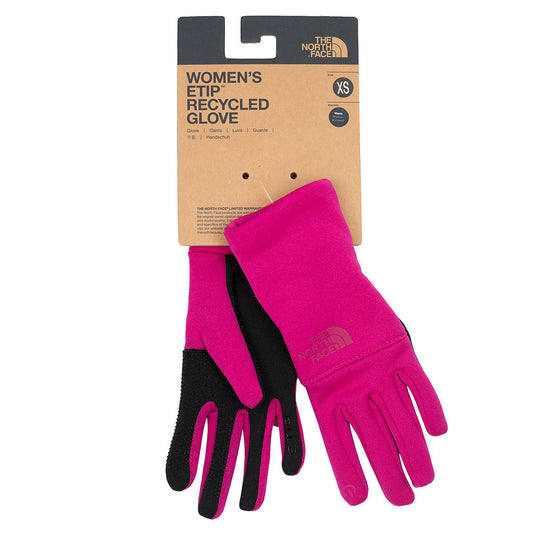 The North Face Women's Etip Recycled Gloves in Fuchsia Pink, size XS — pair