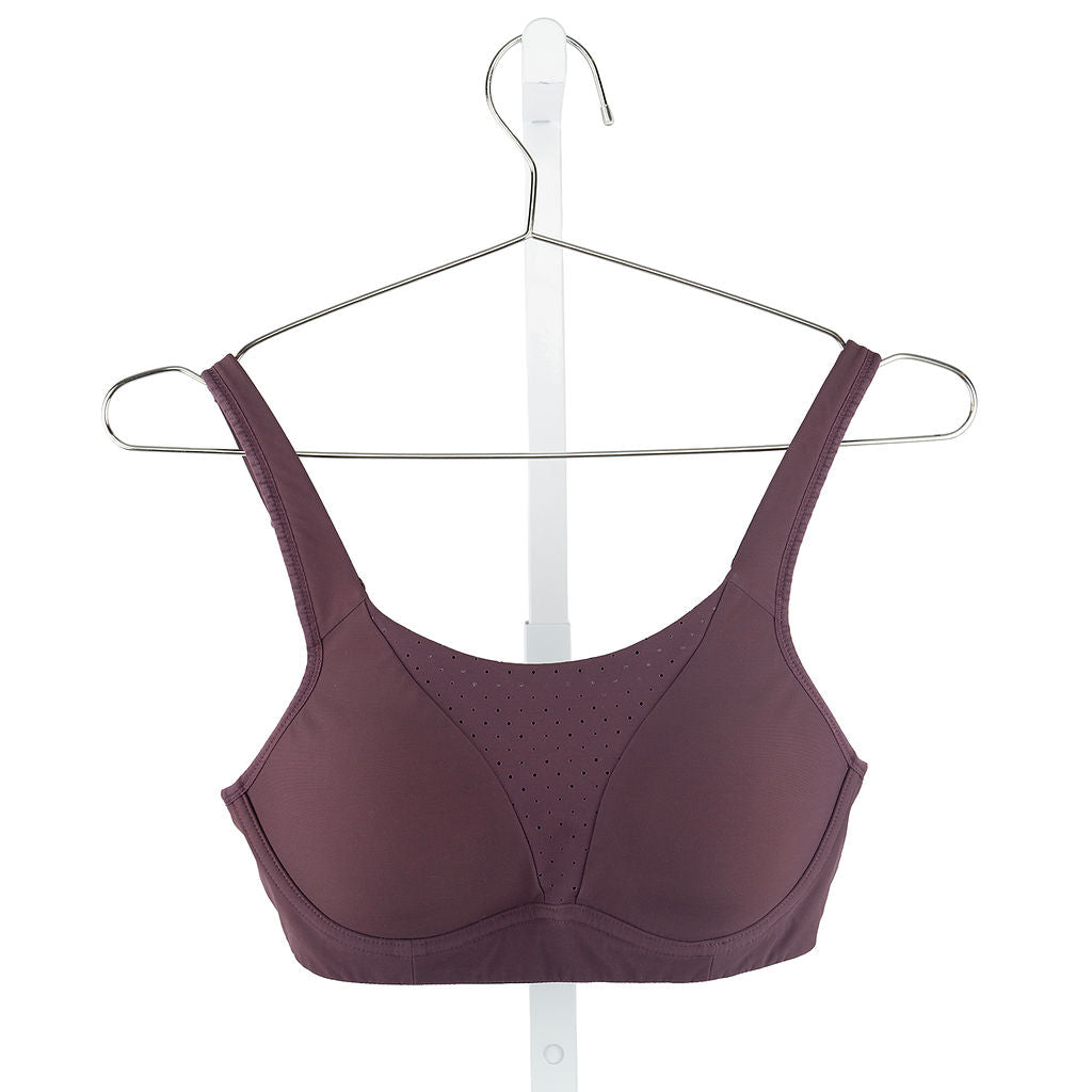 Lululemon Run Times Bra in burgundy — front