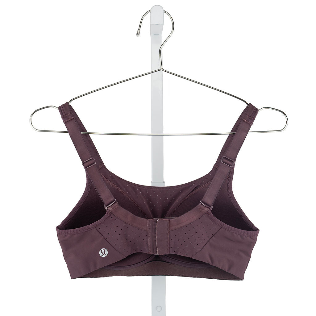 Lululemon Run Times Bra in burgundy — back