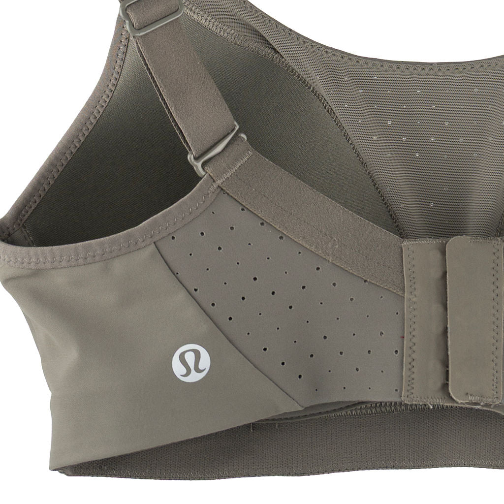 Lululemon Run Times Bra in gray — front detail