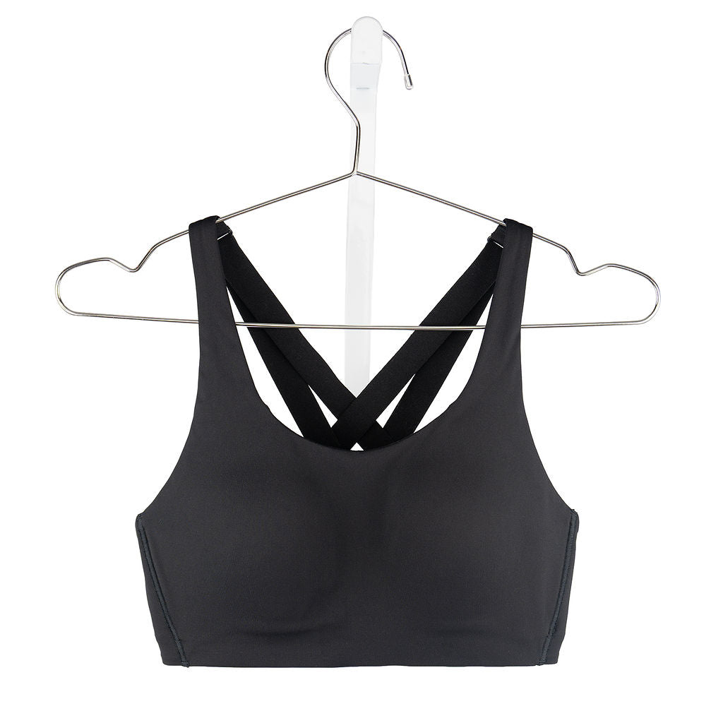 Lululemon Enlite Weave-Back Bra in black, size 32C — front