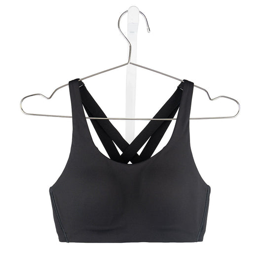Lululemon Enlite Weave-Back Bra in black, size 32C — front
