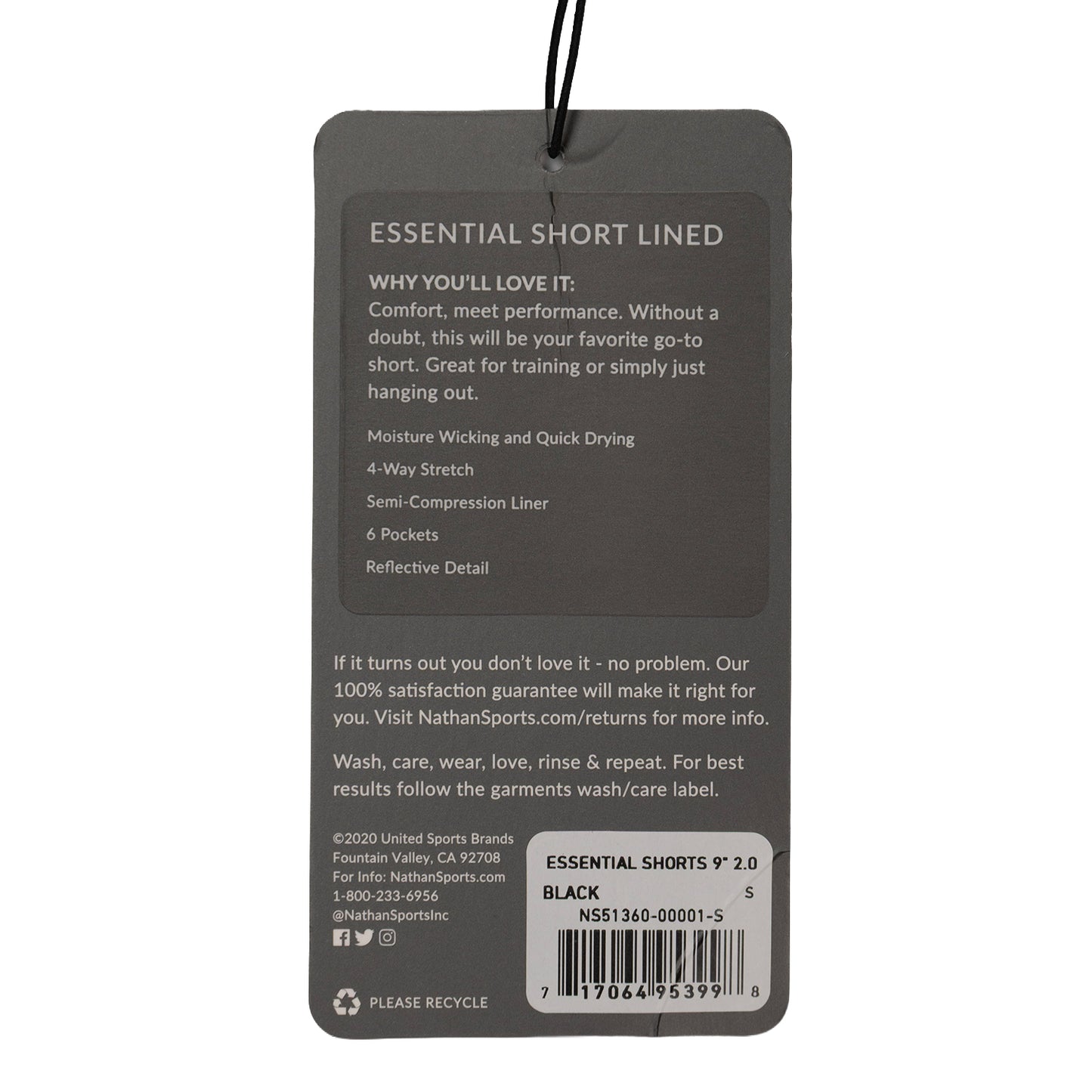 Nathan Essential Shorts 2.0 9" (S Men)