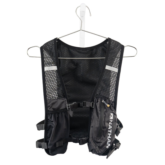 Nathan QuickStart 3.0 4L hydration pack in Black/Reflective Silver - front view
