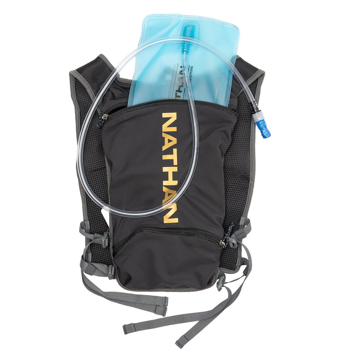 Nathan QuickStart 2.0 4L hydration pack in Black/Gold - hydration bladder detail view 2