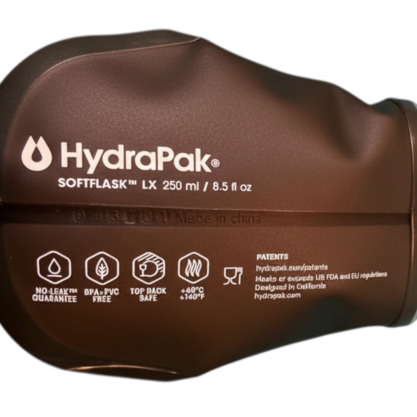 250ml Neversecond branded HydraPak SoftFlask