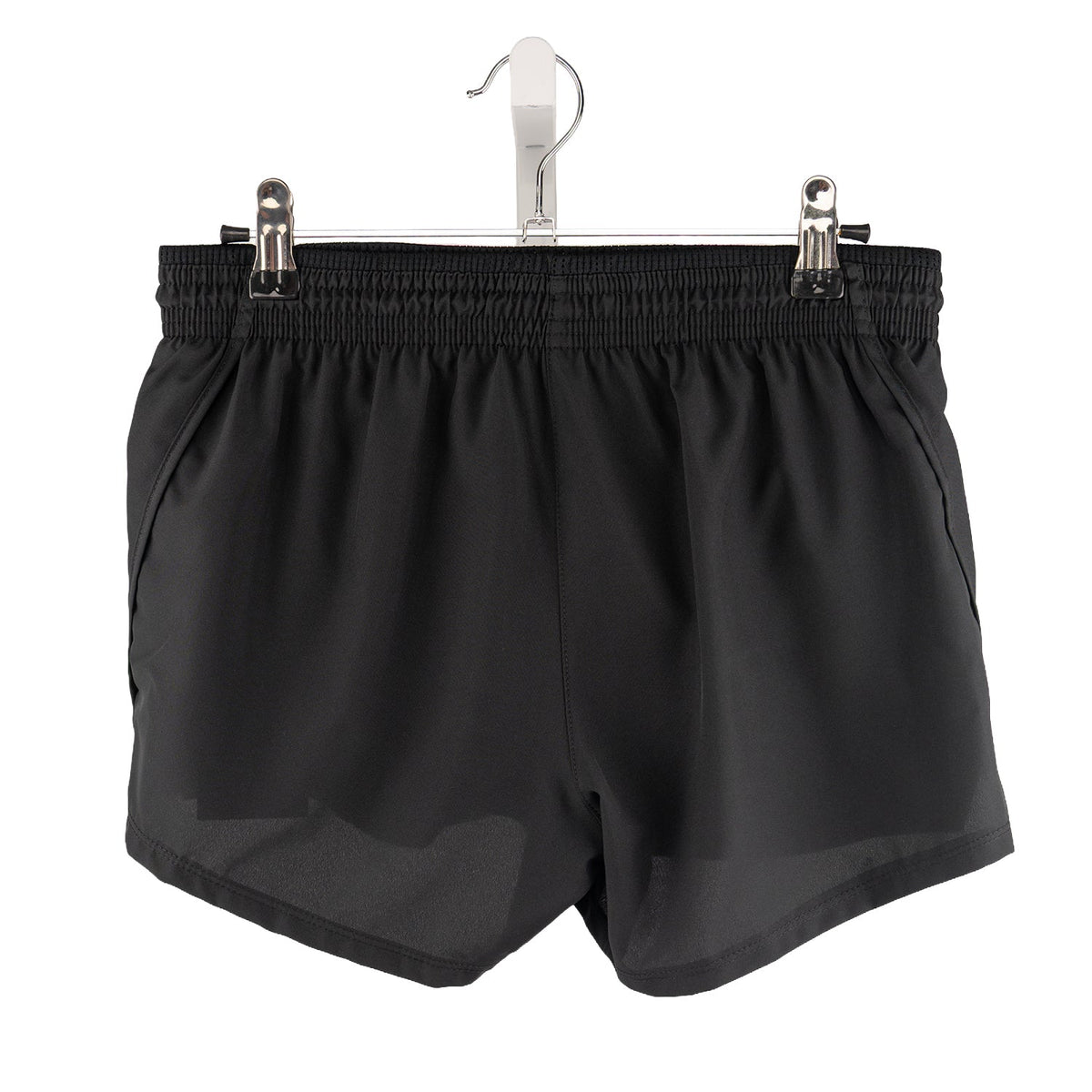 Nike Dri-FIT Swoosh Run women's shorts in Black/White - back view