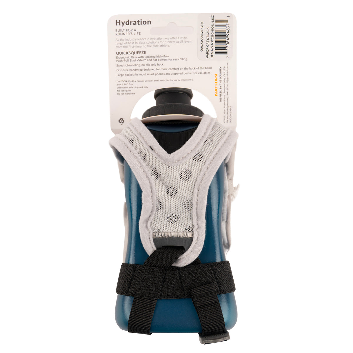 Nathan QuickSqueeze 12 oz Handheld in Vapor Grey/Black — back