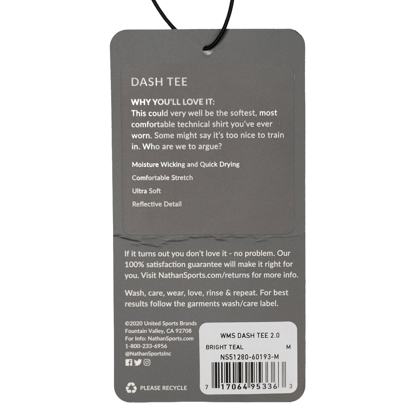 Nathan Women's Dash Tee 2.0 Bright Teal (M Women)