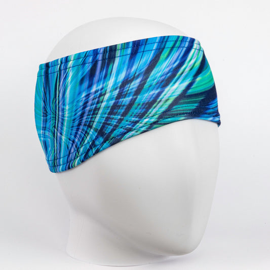 TrailHeads Ponytail Winter Headband - Deep Dive Blue Print (OS)