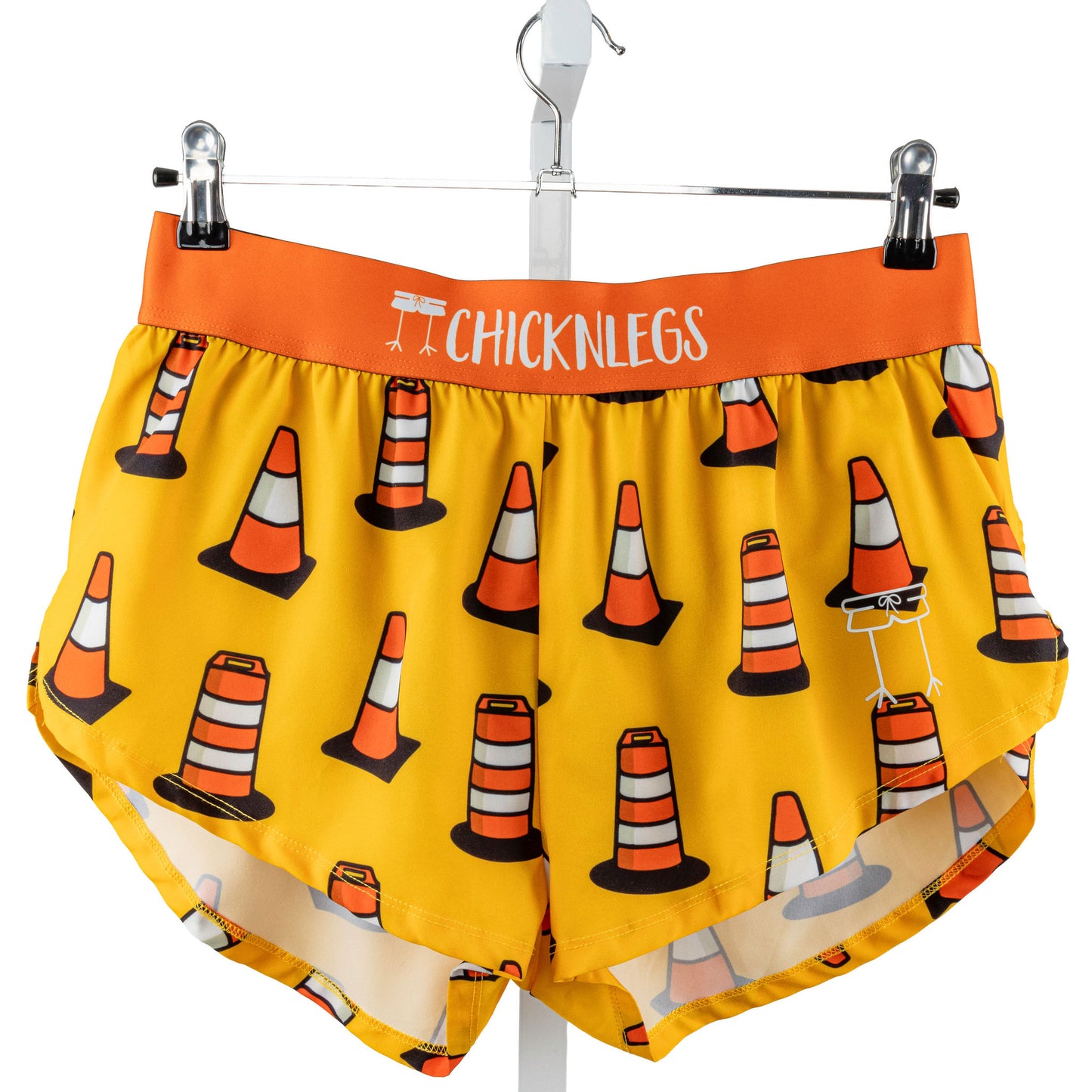 Chickn Legs 1.5" Traffic Cone Split Shorts (M Women)