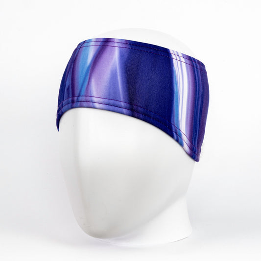 TrailHeads Ponytail Winter Headband - Purple Waves Print (OS)