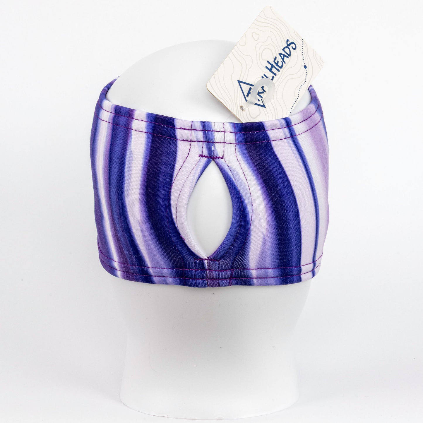 TrailHeads Ponytail Winter Headband - Purple Waves Print (OS)