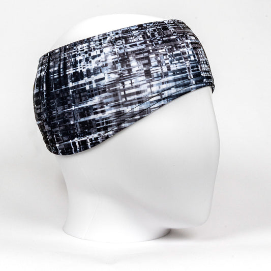 TrailHeads Ponytail Winter Headband - Grey/Black Print (OS)