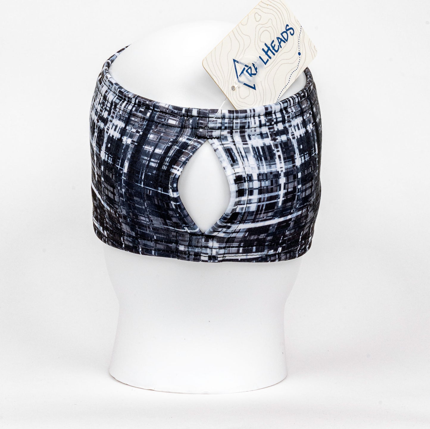 TrailHeads Ponytail Winter Headband - Grey/Black Print (OS)
