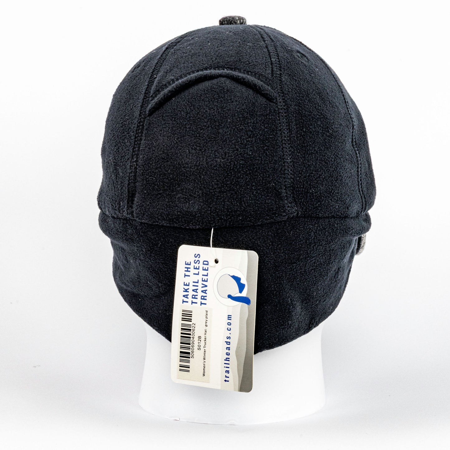 TrailHeads Ponytail Winter Trucker Hat with Ear Flaps - Grey/Black (OS)